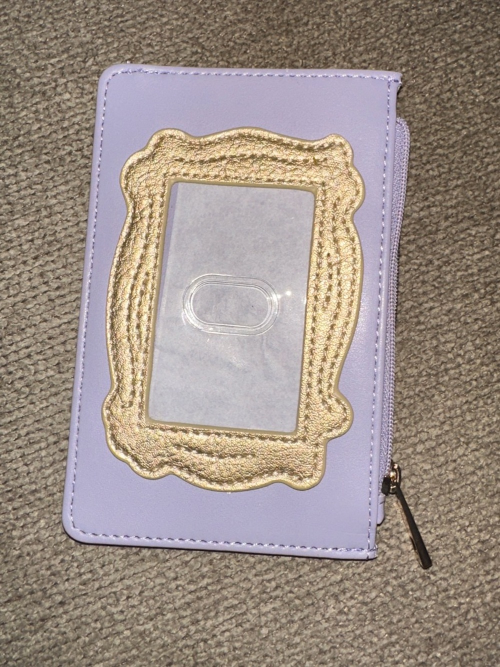 Friends television show Lavender Cardholder Wallet with Gold Frame Window